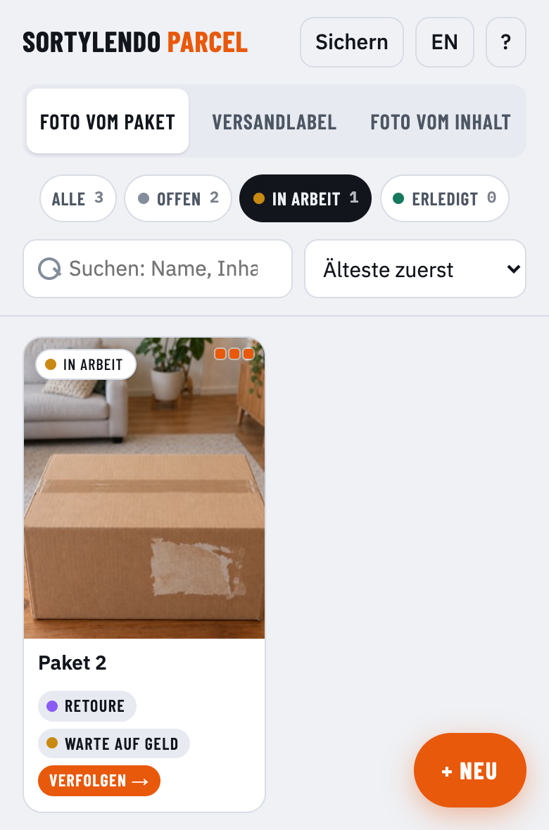 Filtering by status